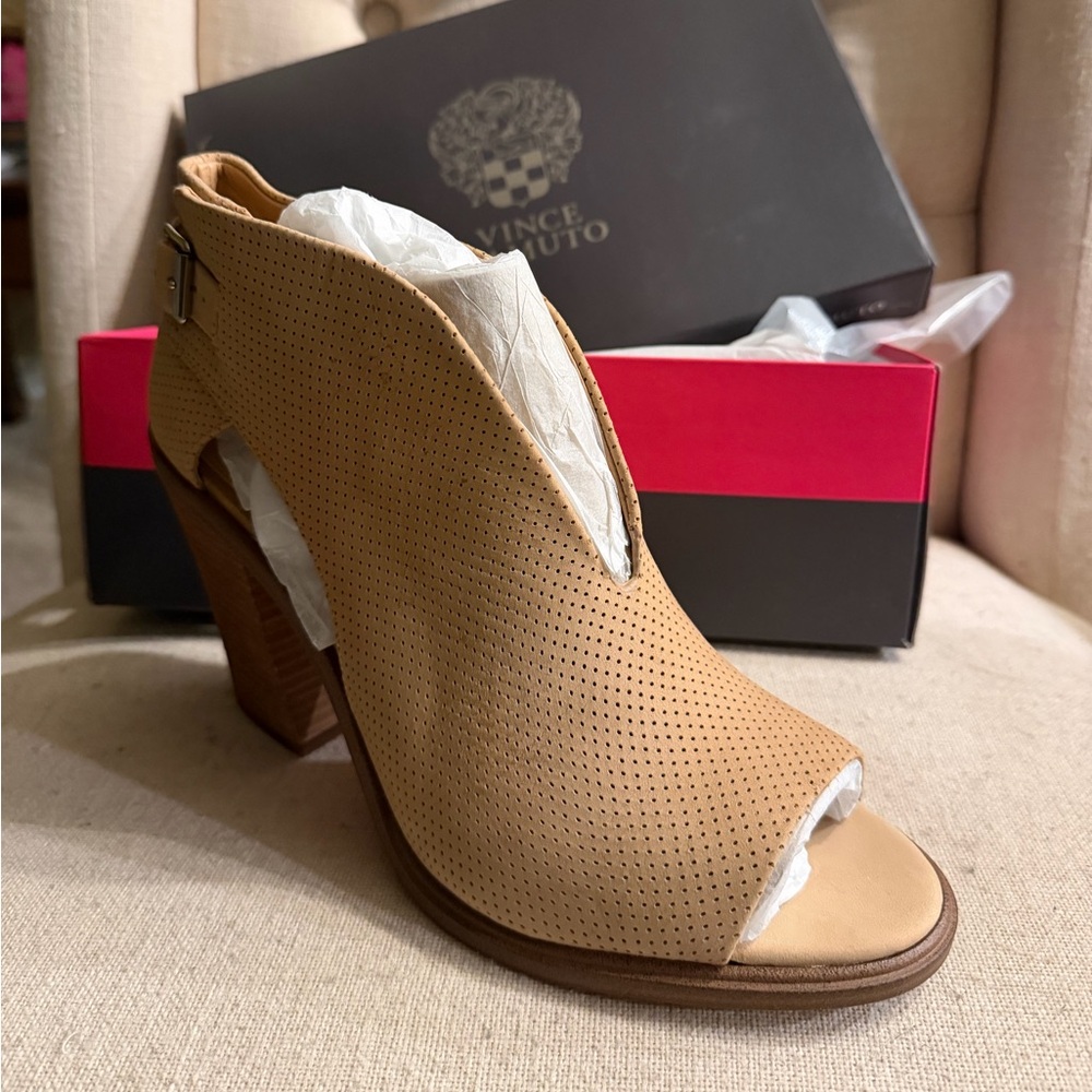 Vince Camuto Camel Perforated Heels